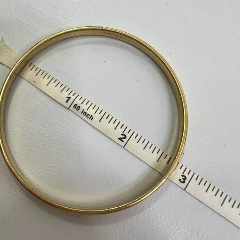 Monet Bangle Large Gold Tone Thin Dainty Basic Classic Vintage Timeless